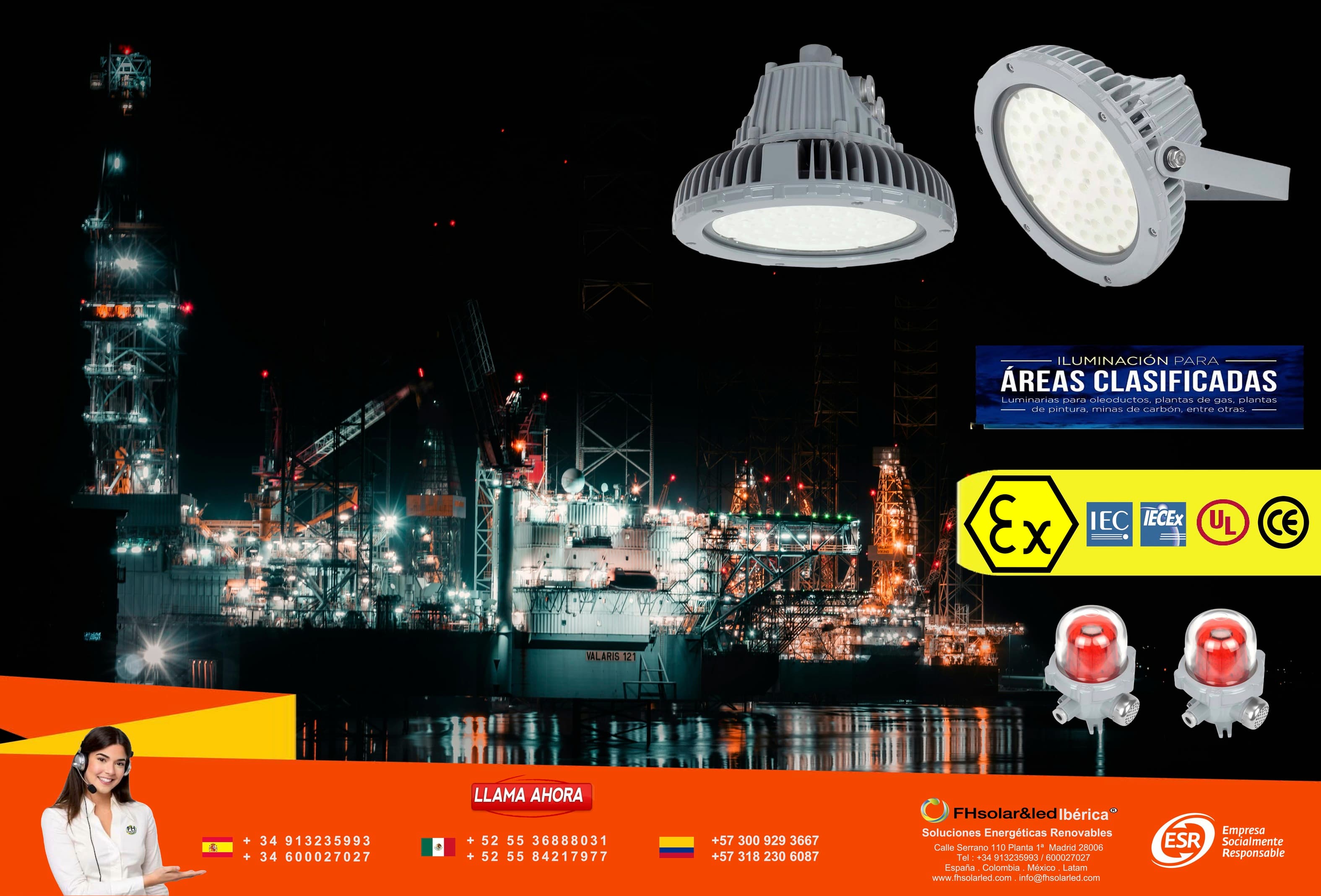 LUMINARIAS LED , ANTI EXPLOSIÓN , ANTICORROSION PARA ÁREAS CLASIFICADAS ATEX,Ex